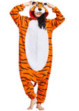 DarkCom Onesie Christmas Pajamas Adult Animal Halloween Costume Cosplay Tiger One Piece Unisex Homewear Polar Fleece Sleepwear X-Large