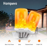 Hompavo 【Upgraded】 LED Flame Light Bulbs, 4 Modes Flickering Light Bulbs with Upside Down Effect, E26/E27 Base Flame Bulb for Halloween, Christmas,Indoor and Outdoor Decoration (White-4 Pack)