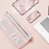 YUNZII ACTTO B503 Wireless Typewriter Keyboard, Retro Bluetooth Aesthetic Keyboard with Integrated Stand for Multi-Device (B503, Baby Pink)