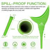 Female Urination Device,Reusable Silicone Female Urinal Foolproof Women Pee Funnel Allows Women to Pee Standing Up,Women's Urinal is The Perfect Companion for Travel and Outdoor (Green)