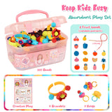 BEMITON Pop Beads Jewelry Making Kit for Girls - Arts and Crafts for Kids Ages 3 4 5 6 7 8 Years Old, Montessori Toys Snap Beads DIY Bracelet Necklace Ring Set，Christmas & Birthday Gifts for Toddler