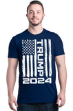 shop4ever® Trump Flag 2024 T-Shirt X-Large Navy 0