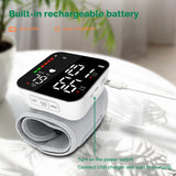 Wrist Blood Pressure Monitor Rechargeable Digital Automatic Blood Pressure Cuff for Home Use Portable Talking Bp Monitor Full Screen Led Display Adjustable Bp Cuffs with Carrying Case