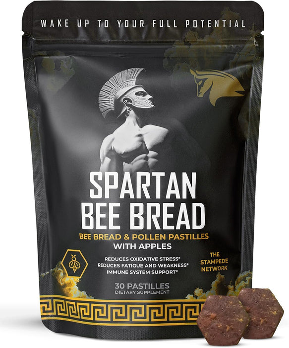 Spartan Bee Bread Chewables Natural Multivitamin | High Absorption Organic Bee Pollen & Honey | Fermented By Bees For Energy, Vitality, Sleep, Recovery, Immunity | Non GMO, Nothing Synthetic