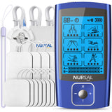 NURSAL TENS EMS Unit Muscle Stimulator for Pain Relief Therapy, Electric 24 Modes Dual Channel TENS Machine Pulse Massager with 12 Pcs Electrode Pads/Continuous Stable Mode/Memory Function