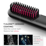 TYMO Porta Cordless Hair Straightener Brush, Portable Mini Straightening Brush for Travel, Negative Ion Hot Comb Hair Straightener for Women, Lightweight to Carry Out, USB Rechargeable, Anti-Scald