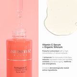 Infinitek® Paris, Vitamin C Serum, Skin Care Facial Product Lotion with Green Tea and Ginseng. 1 Fl Oz