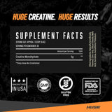 Huge Supplements Creatine Monohydrate Powder, 5000mg of Pure Creatine, Clinically Dosed to Boost Performance, Increase Muscle Strength and Size, 30 Servings (Orange)