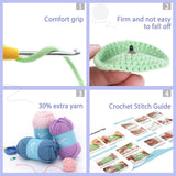 Crochet Kit for Beginners: Elephant Crochet Kit for Adults, Include Easy to Use Yarn, Step-by-Step Video, Patterns, Learn to Crochet, Thanksgiving, Christmas, Birthday Gift