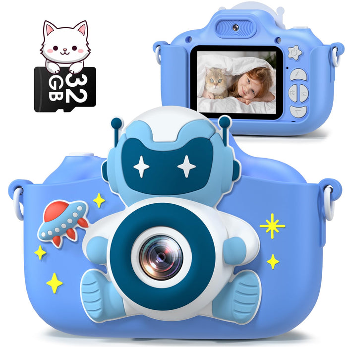 Kids Camera for 3-8 Years Old Toddlers Childrens Boys Girls Selfie Camera 20.0 MP HD 1080P IPS Screen Dual Digital Toy Camera for Kids Christmas Birthday Gifts (Blue)