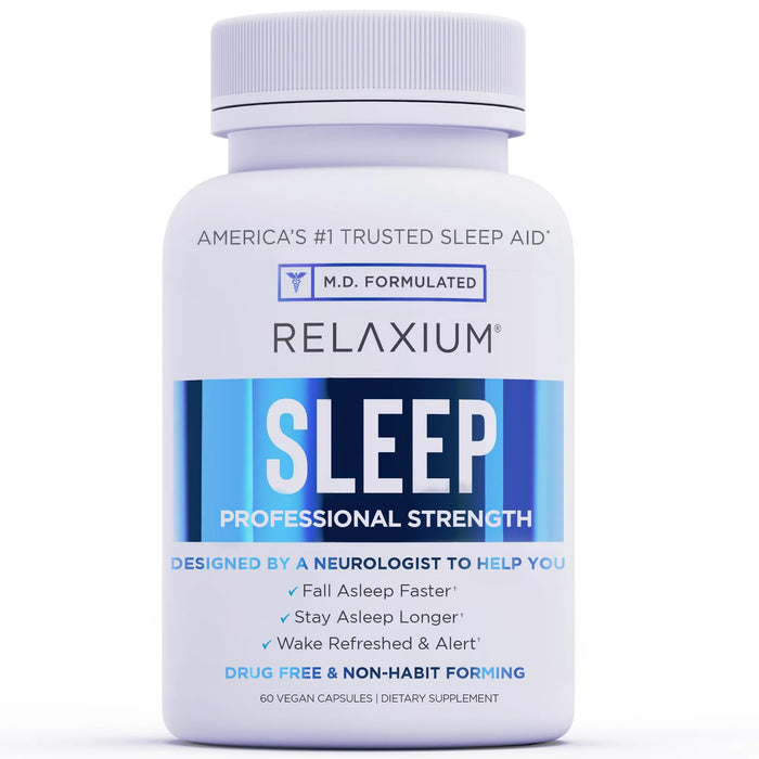 Relaxium Sleep Aid for Adults, Melatonin 5mg with Magnesium Glycinate, Sleep-Promoting Valerest & Ashwagandha, Non-Habit Forming Sleep Supplement, 60 Capsules, 30-Day Supply