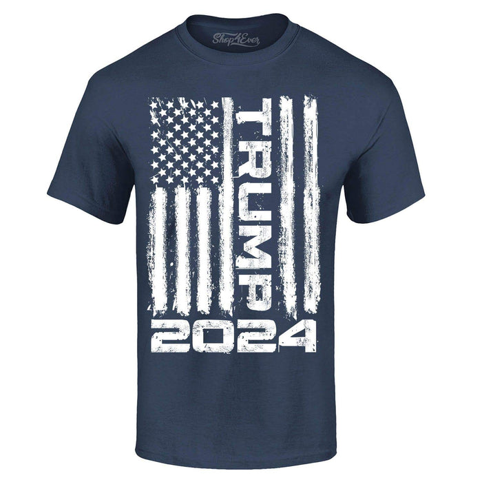 shop4ever® Trump Flag 2024 T-Shirt Small Navy 0