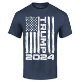 shop4ever® Trump Flag 2024 T-Shirt Small Navy 0