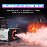 TCFUNDY Fog Machine with Lights, 1500W Smoke Machine RGB 9 LED Lights for DJ Halloween Wedding Party Stage with Remote Control…