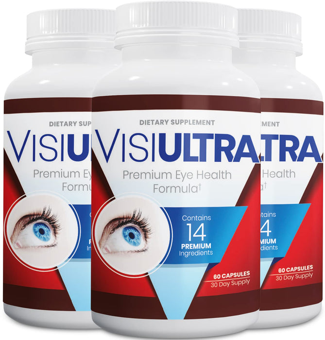 VisiUltra Eye Supplements for Adults - Best Capsules for Eye Health - Includes Vitamin & Mineral for Healthy Clear Vision - Capsules for Eyesight Improvement (3 Pack)