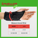 MUELLER Sports Medicine Green Fitted Wrist Brace, Wrist Pain Relief Support for Men and Women, Ideal for Carpal Tunnel, Tendinitis, Arthritis, Right Hand, Black, Small/Medium