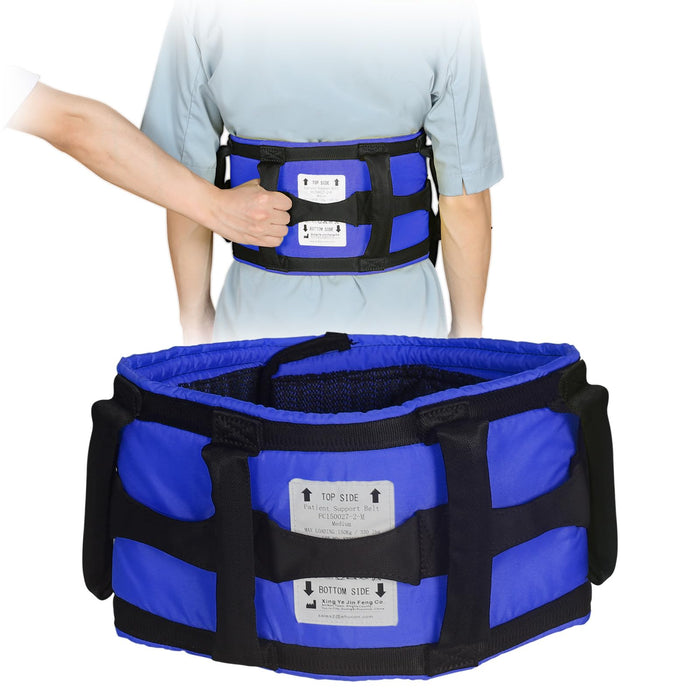 Ehucon Gait Belts with Padded Handles,Transfer Belts Physical Therapy Belt for Seniors Moving, Lifting Belt Assist Patient/Elderly(Blue, X-Large)