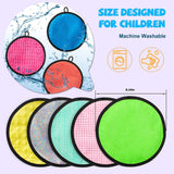 16 Set Round Sensory Mini Mats Textured Sensory Tiles - Sensory Toys for Autistic Children, Babies and Toddlers with Sensory Issues - Tactile Sensory Walls Sensory Mats for Fidgeting Activity (Round)