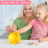 PJDRLLC Piggy Bank, Unbreakable Plastic Money Bank, Coin Bank for Girls and Boys, Medium Size Piggy Banks, Practical Gifts for Birthday, Easter, Christmas (Yellow)