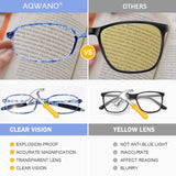 AQWANO Blue Light Blocking Computer Reading Glasses UV Protection Flexible TR90 Frame Lightweight Readers Women Men 2.25