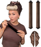 Satin Heatless Hair Curler to Sleep Heatless Curls Overnight Blowout Rods Headband No Heat Curlers Curling Set, Jumbo Rods Foam Hair Rollers for Fine Thin Hair Big Curls Styling Tools Brown