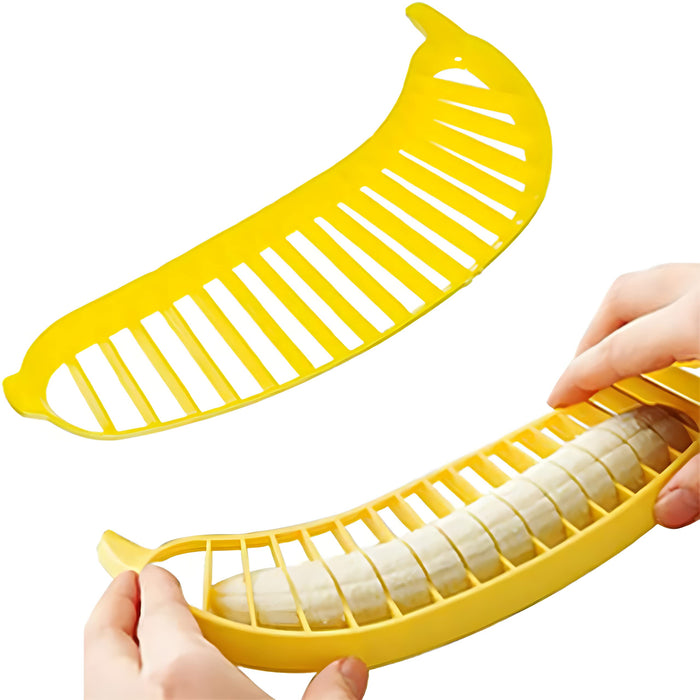 Guyuyii Banana Cutter Slicer - Quick, Safe, and Even Slices for Fruit Salads and Snacks - A Must-Have Kitchen Gadget for Kids, Adults, Elderly, and Healthy Eaters