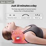 Neck Cloud™- Cervical Traction Device, for Hump, Cervical Neck Traction Device, Neck and Shoulder Relaxer,Neck Stretcher Cervical Traction for Tmj Pain Relief (Pink)