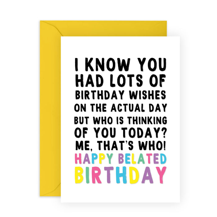 Central 23 Late Birthday Cards Funny - Belated Birthday Cards For Her Him Men Women - Funny Gift For Procrastinators - Comes With Fun Stickers