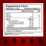 Doctor's Recipes Antarctic Krill Oil, 60 Softgels 1000mg, DHA:EPA at 1:2 Perfect Ratio, 1.5mg Astaxanthin, Clean Extraction, No Fish Taste, Joint, Brain, Eye Health, Non-GMO