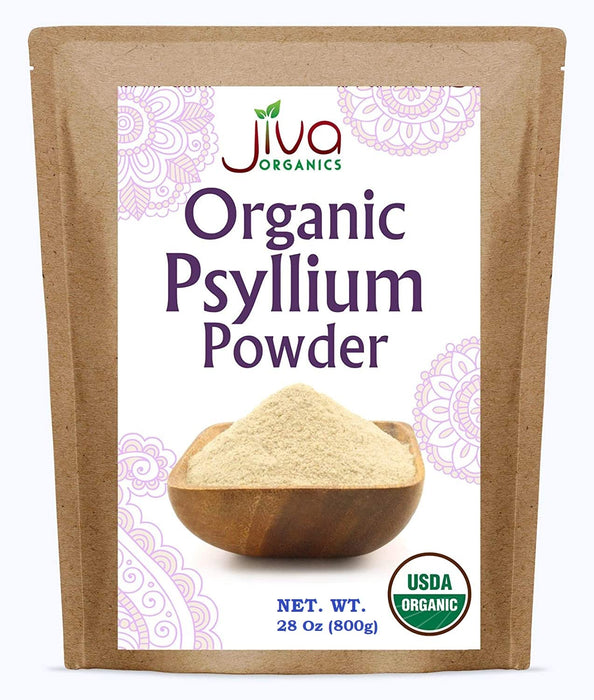 Jiva Organics Psyllium Husk Powder 1.75 LB Bulk Bag - Easy Mixing Fiber, Unflavored, Fine Ground, Non GMO Pure - Keto Friendly