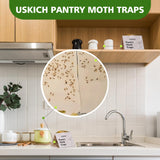 USKICH Pantry Moth Traps with Strength Pheromones Moths Killer Safe and Effectiv (10 Pcs)