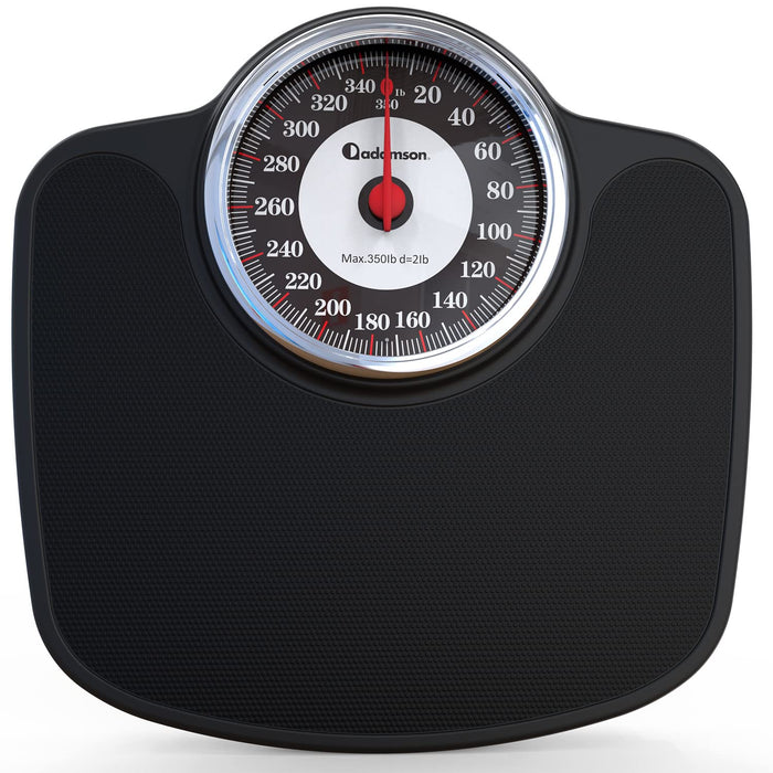 Adamson A27 Scales for Body Weight - Up to 350 LB - Oversize XL Scale 14.6"x14.4" - Anti-Skid Rubber Surface Extra Large Numbers - High Precision Bathroom Scale Analog - Durable with 20-Year Warranty