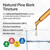 BIO KRAUTER Pine Bark Extracts Tincture - Rich in Antioxidants Liquid Supplement - 400 mg Organic French Maritime Pine Bark Extract Drops - Vegan, Alcohol & Sugar Free Extract - 2 Months Supply