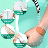 Nuanchu 9 Rolls Waterproof Bandages Transparent Film Dressing Roll Stretch Clear Adhesive Bandages Shower Dressing Tape for Shower Swimming Tattoo, 3 Sizes(6 Inch, 8 Inch, 10 Inch Wide)