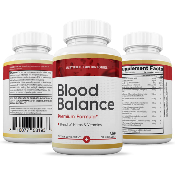 (2 Pack) Blood Balance Advanced Formula 620MG Supplement Pills 120 Capsules