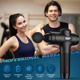 TOLOCO Massage Gun, Muscle Massage Gun Deep Tissue, Percussion Massage Gun with 9 Replacement Heads, Super Quiet Portable Electric Massager for Athletes, Treatment, Relax, Black