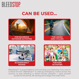 BleedStop™ First Aid Powder for Blood Clotting, Trauma Kit, Blood Thinner Patients, Camping Safety, and Survival Equipment for Moderate to Severe Bleeding Wounds or Nosebleeds 5 Pack 15g