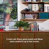 Sonos Two Room Set with All-New One - Smart Speaker with Alexa Voice Control Built-in. Compact Size with Incredible Sound for Any Room. (White)