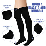 Bluemaple Thigh High Compression Socks for Women and Men Circulation(3 Pairs) Over the Knee-Best Support for Running,Travel (Large-X-Large, Assorted)