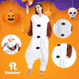 ressber Unisex Adult Onesie Pajamas Animal One Piece Halloween Costume Christmas Sleepwear Jumpsuit (Olaf, Medium)