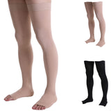 Doc Miller Thigh High Compression Socks Women and Men 15-20mmHg for Varicose Veins, Pregnancy Support Compression Stockings for Women, 1 Pair Beige XX-Large