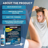 Extra Strength Hair Regrowth Solution for Men - 5% Minoxidil - 6-Month Supply