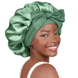 YANIBEST Satin Bonnet Silk Bonnet for Sleeping Double Layer Satin Lined Hair Bonnet with Tie Band for Women Curly Hair