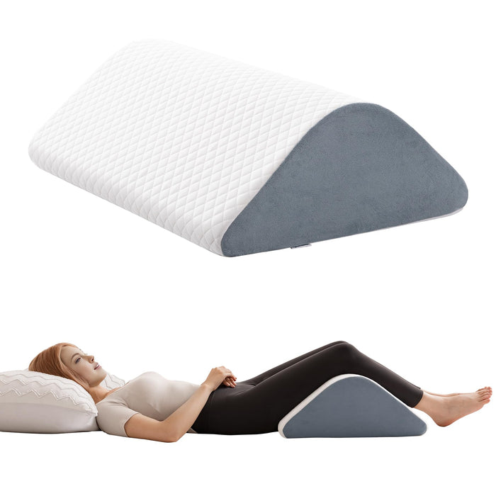 Knee Wedge Pillow 6.3'' for Post-Surgery Recovery - Leg Elevation Support for Sleep Position,Alleviating Lower Back & Hip Pain Enhancing Circulation in Ankles Legs Triangle Pillow with Removable Cover