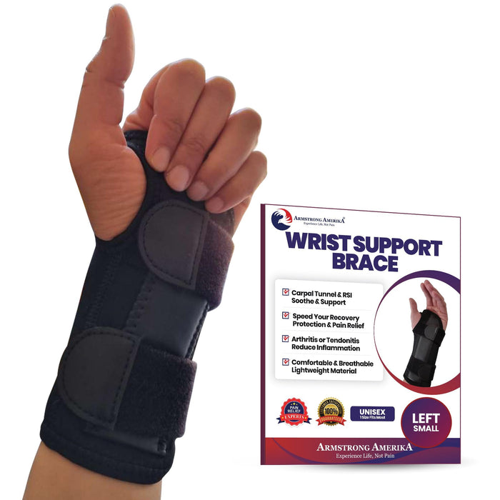 Carpal Tunnel Wrist Brace Night Support - Wrist Splint Arm Stabilizer & Hand Brace for Carpal Tunnel Syndrome Pain Relief Compression Sleeve for Forearm Wrist Tendonitis Pain Treatment (Small, Left)