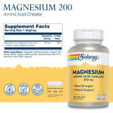 Solaray Magnesium Amino Acid Chelate, Healthy Bone Strength, Muscle, Nerve & Cardiovascular Support, 100 VegCaps