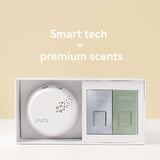 Pura - Smart Home Fragrance Device Starter Set V3 - Scent Diffuser for Homes, Bedrooms & Living Rooms - Includes Fragrance Aroma Diffuser & Two Fragrances - Linens & Surf and Pacific Aqua