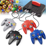 XINHONGRY 2 Pack N64 Controller, Classic Retro Wired N64 64 Bit Gamepad Joystick for Ultra 64 Video Game Console N64 System (Blue+Red