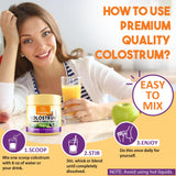 Colostrum Powder Supplement 5000 mg, Grass Fed Bovine Colostrum with Immune Synergy Blends - Prebiotics, Probiotics, Lactoferrin & PRP for Immune, Gut, Easy to Mix, 30 Servings