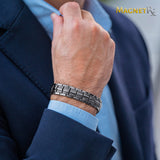 MagnetRX® Ultra Strength Magnetic Bracelet - Effective Stainless Steel Magnetic Bracelets for Men - Adjustable Bracelet Length with Sizing Tool for Perfect Fit (Gunmetal)